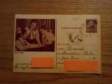 PIONIERE Cerc de Studii - Carte Postala, marca fixa 30 bani, Stema RPR