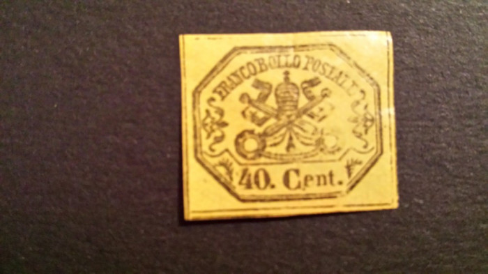 Italia statul papal 1867 nedantelat val. de 40 C