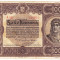 Bancnota Ungaria 100 KORONA 1920 UNA SUTA COROANE scris pe romaneste pe verso portret Matei Corvin VF+