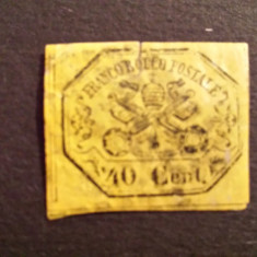 Italia statul papal 1867 nedantelat val. de 40 C