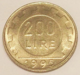 G7. ITALIA 200 LIRE 1995, 5 g., Aluminum-Bronze, 24 mm, AUNC / UNC **, Europa