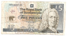 SCOTIA ROYAL BANK OF SCOTLAND PLC COMMEMORATIVE 5 POUNDS LIRE 2005 F foto