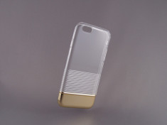 HUSA bumper ergonomica din GEL siliconic iPhone 6 transparent/GOLD foto