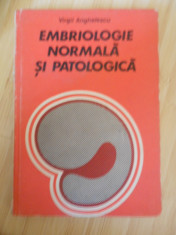 VIRGIL ANGHELESCU--EMBRIOLOGIE NORMALA SI PATOLOGICA foto