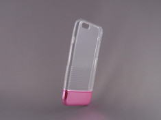 HUSA bumper ergonomica din GEL siliconic iPhone 6 transparent/ROZ foto