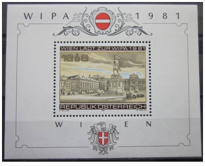 Austria 1981 WIPA 1981 colita nestampilata