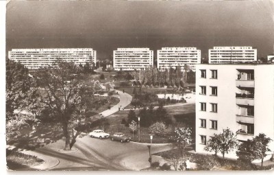 CPI (B4693) BUCURESTI. VEDERE DIN CARTIERUL CIRCULUI DE STAT, EDITURA MERIDIANE, CIRCULATA, 27.3.1965, STAMPILA, RPR foto