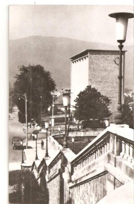 CPI (B4626) PIATRA NEAMT. PALATUL TELEFOANELOR, EDITURA MERIDIANE, CIRCULATA, 26.12.1966, STAMPILE, TIMBRU, RPR foto
