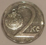 G7. CEHIA 2 KORUN COROANE 1993, 3.70 g., Nickel Plated Steel, 21.5 mm **, Europa