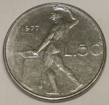 G7. ITALIA 50 LIRE 1977, 6.25 g., Stainless Steel, 24.8 mm, XF / AUNC **