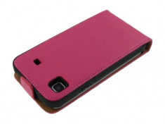 Husa Eleganta FLIP TOC Piele ROZ Pink Samsung Galaxy S i9000 / S plus i9001 + Folie Protectie Display GRATIS foto