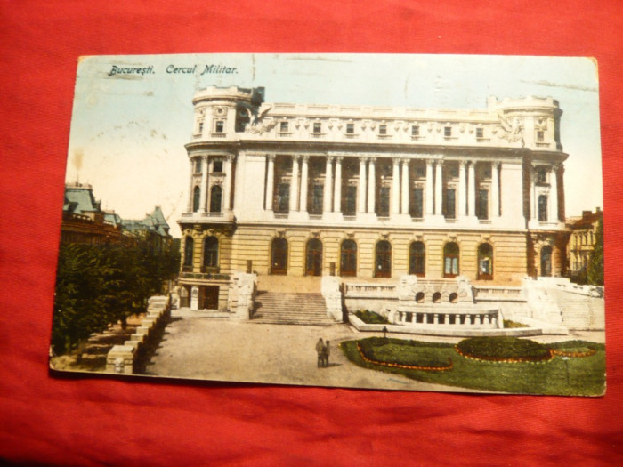 Ilustrata Bucuresti -Cercul Militar , circ. 1926 , color