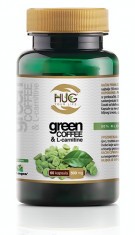 Cafea Verde - Green Coffee &amp;amp; L-Carnitine (60 capsule, 500mg/capsula) - produs pentru slabit foto