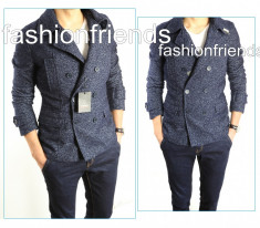 Palton tip ZARA fashion bleumarin- Palton barbati - Palton slim fit - Palton casual - Palton office - CALITATE GARANTATA - cod produs: 3452 foto