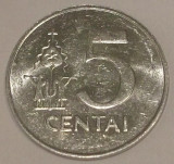 G7. LITUANIA 5 CENTAI 1991, 1.40 g., Aluminum, 24.4 mm AUNC **, Europa