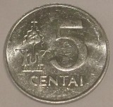 G7. LITUANIA 5 CENTAI 1991, 1.40 g., Aluminum, 24.4 mm AUNC **, Europa