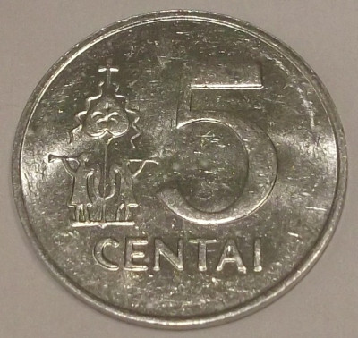 G7. LITUANIA 5 CENTAI 1991, 1.40 g., Aluminum, 24.4 mm AUNC ** foto