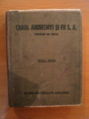 CAROL ANDRENYI SI FII S.A., FIERARIE EN GROS, 1836- 1936, ARAD, BUCURESTI, ORADEA foto