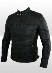 Geaca Moto JAPAN BOY - piele eco - gen ZARA - Neagra - S M L XL - MODEL NOU foto