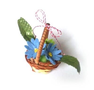 Cosulete Cu Flori 8 Martie Martisor Cadou Dar Handmade Alb Roz