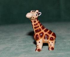 Jucarie figurina girafa, colectie, ceramica, marcat LEP, 4x3 cm, animale Africa foto