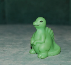 Lot 2 jucarii figurina dinozauri verde si portocaliu, cauciuc, colectie, 5 cm foto