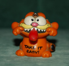 Figurina GARFIELD &amp;quot; TAKE IT EASY&amp;quot; 1978-1981, BULLY West Germany foto