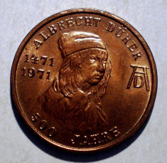 1.174 JETON ALBRECHT DURER 1471 1971 500 ANI IEPURE NURNBERG 18mm foto