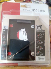 Caddy 12.7mm SATA-SATA 2nd HDD/SSD, adaptor rack Universal. Transport Gratuit! foto