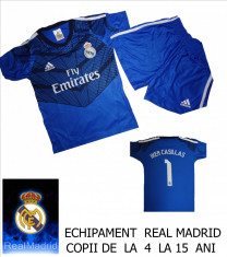 ECHIPAMENT FOTBAL - PORTAR , REAL MADRID-IKER CASILLAS , marimi de la 12 la 14 ani MODEL 2015 , LIVRARE GRATUITA foto