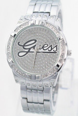 CEAS DAMA GUESS PREMIUM CUFF SILVER-SUPERB-COLECTIE 2015-CRISTALE-POZE REALE foto