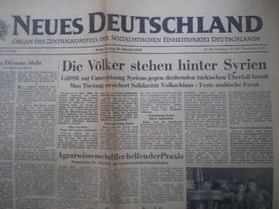 HOPCT ZIAR NEUES DEUTSCHLAND BERLIN 18 OCT 1957 GERMANIA [ RDG ] / IN LIMBA GERMANA !/ 8 PAGINI foto
