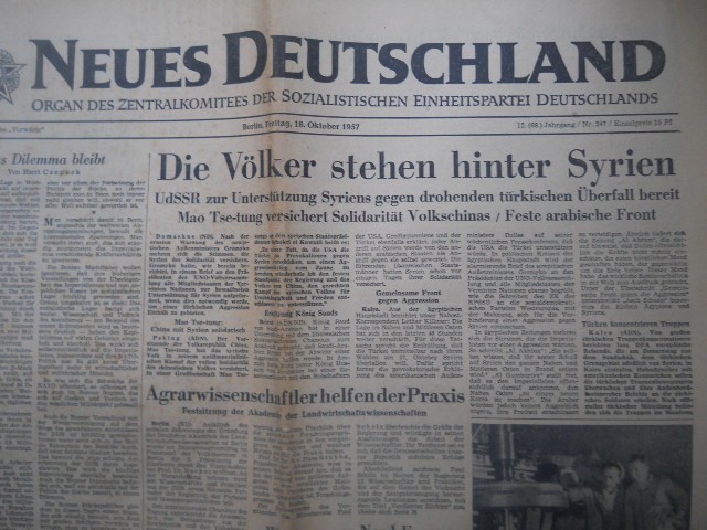 HOPCT ZIAR NEUES DEUTSCHLAND BERLIN 18 OCT 1957 GERMANIA [ RDG ] / IN LIMBA GERMANA !/ 8 PAGINI