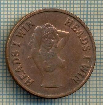 JETON 96 PENTRU COLECTIONARI - HEADS I WIN - TAILS YOU LOSE -TiNERE SEMI NUD(GLUMA ENGLEZA-CAPETE DE CASTIGI, COZI PIERZI) -STAREA CARE SE VEDE foto