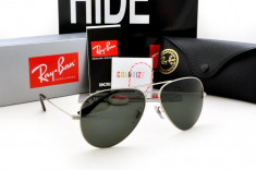 Ochelari Ray Ban Aviator RB3025 Rama argintie Lentile negre foto