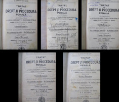 Tratat de Drept si Procedura Penala (5 vol.) , 1924 - 1927 - complet , editia originala - I. Tanoviceanu foto