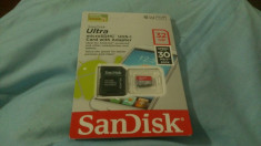 vand card micro SD 32 GB + adaptor SanDisk original foto