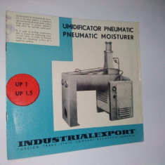 Pliant - prezentare Umidificator Pneumatic( folosit in industria de panificatie si morarit), anii '60