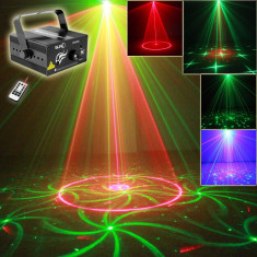 PROMOTIE! MEGA LASER DISCO 3D ROSU+VERDE CU TELECOMANDA SI SCANNER LUMINI CU LEDURI SMD INCORPORAT,MODEL NOU 2015. foto