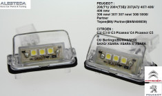 Lampa numar LED PEUGEOT 206 207 307 406 CITROEN C3 C4 C5 C6 foto