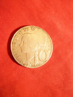 Moneda 10 Schillingi 1958 Austria , argint , d= 2,6 cm foto