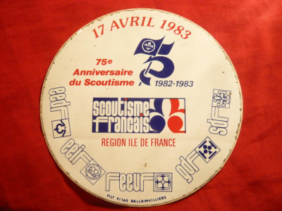 Sticker - Eticheta Reclama- 75 Ani Scoutism 1983 -Regiunea Ile de France foto