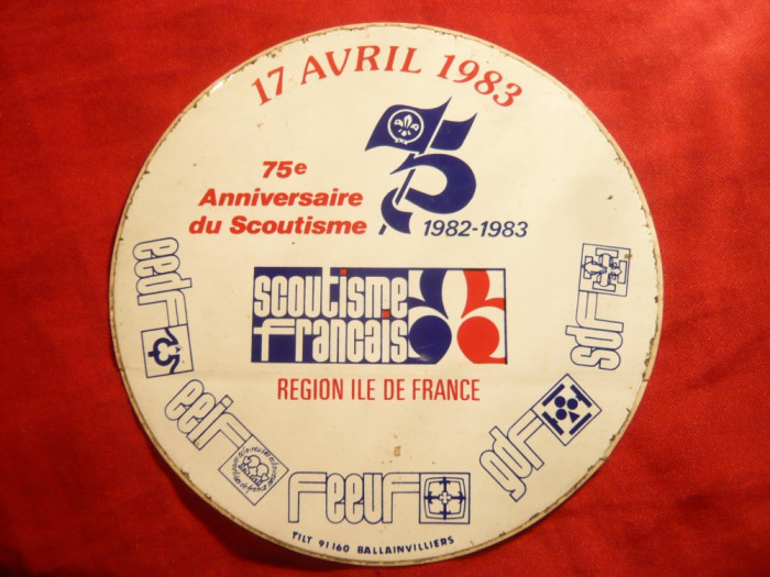 Sticker - Eticheta Reclama- 75 Ani Scoutism 1983 -Regiunea Ile de France