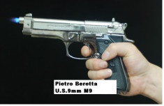 BRICHETA PISTOL Pietro BERETTA U.S.9mm M9. Toc Inclus. Replica 1:1 Arma Full METAL. Model Deosebit. Produs SIGILAT foto