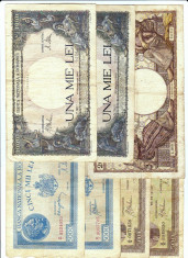 13) Lot 7 bancnote romanesti de 500 lei 5000 lei si 1000 lei date diferite 1940 1941 1943 1944 foto