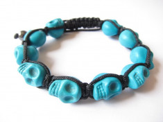 BRATARA SHAMBALLA BLUE SKULL foto