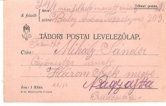 CPI (B4706) TABORI POSTAI LEVELEZOLAP, CARTE POSTALA MILITARA, KUK, WW1, UNGARIA, AUSTRIA, AUSTRO-UNGARIA, 10.FEB.1915, MILITAR, RAZBOI, ARMATA foto