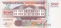 Bancnota Suriname 500 Gulden 1991 - P140 UNC foto