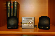 MINI BOXE PORTABILE AMPLIFICATE SONY , IMPECABILE (pentru: minidisc walkman ,md, mp3 ,PC, produs aproape nou) foto