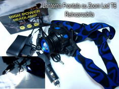 Nou .Lanterna de cap cu acumulator cu Led si zoom Cree 5W .Livrare Gratuita foto